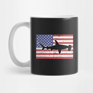 Patriotic American Flag – Hammerhead Shark Mug